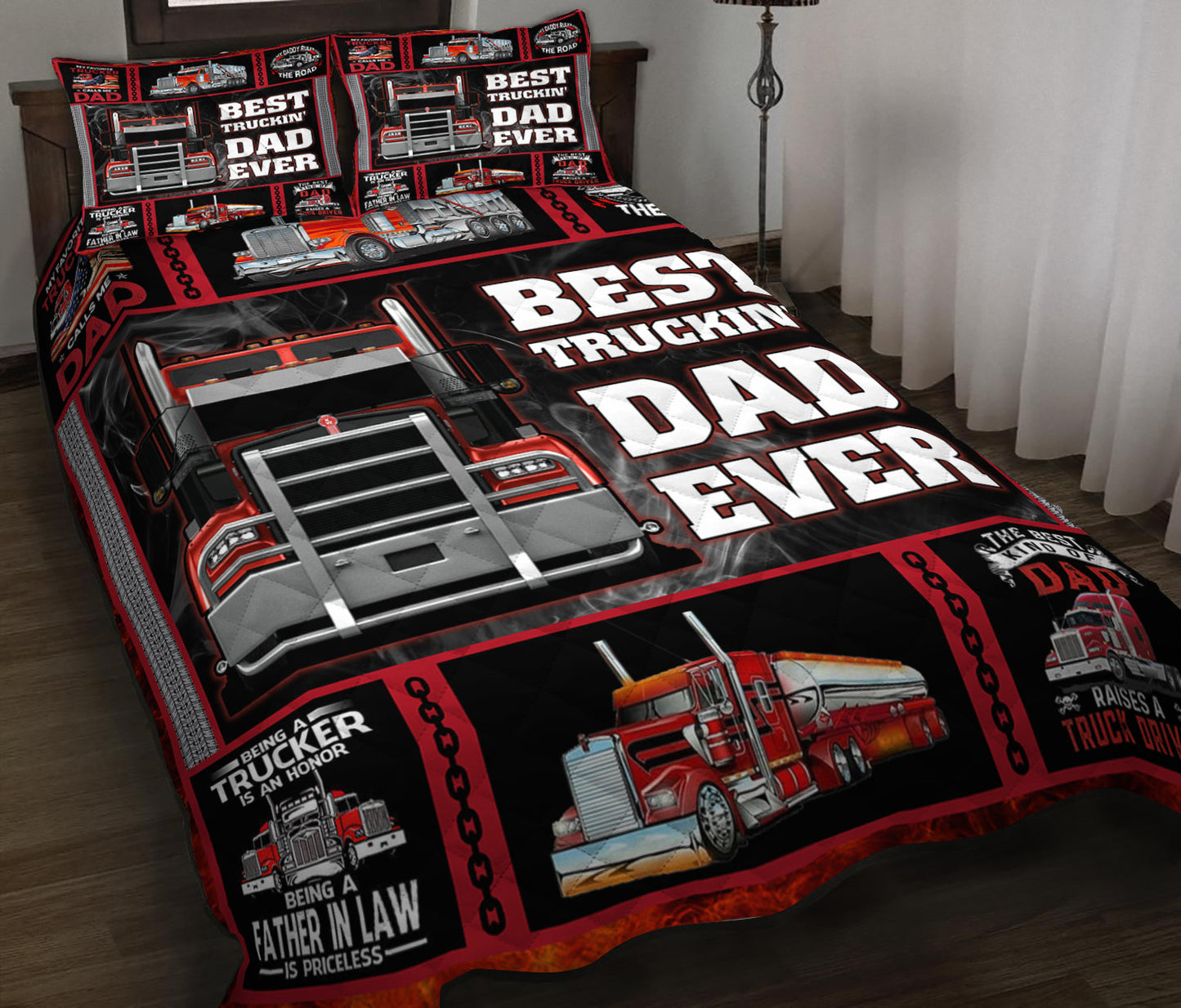 Best Truckin Dad Ever - Happy Father's Day Quilt Bedding Set HN17042310QB