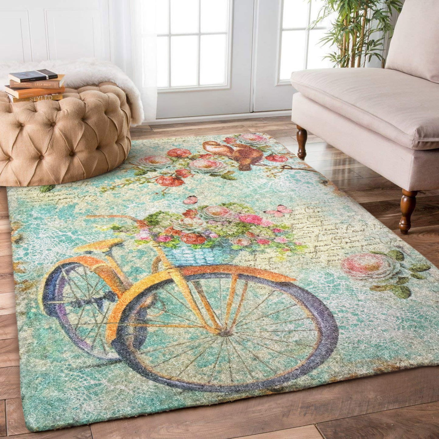 Bicycle Flower Bird DV2510021R Rug