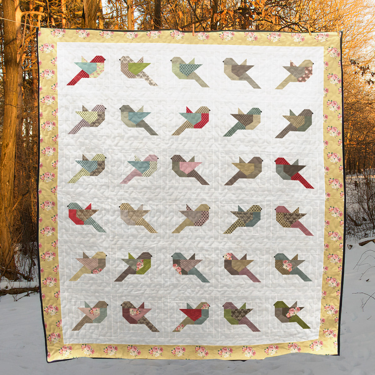 Bird CLA2011056Q Quilt Blanket
