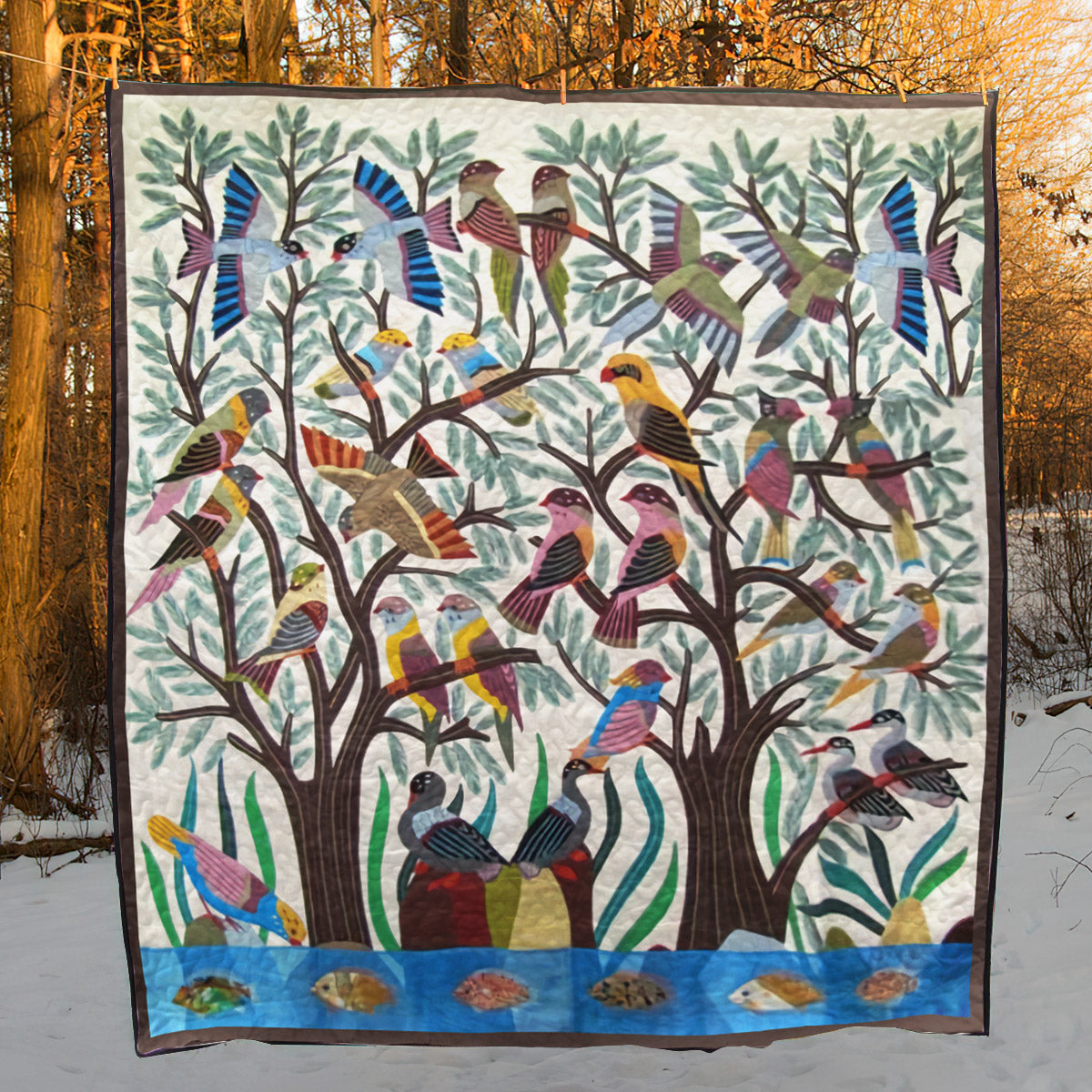 Bird Garden CLA1010104Q Quilt Blanket