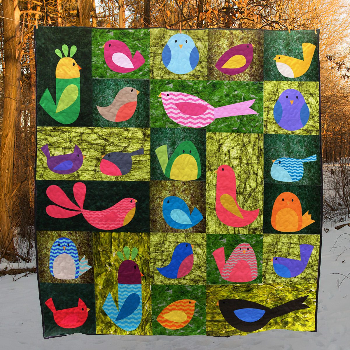 Birds CLA08110102Q Quilt Blanket