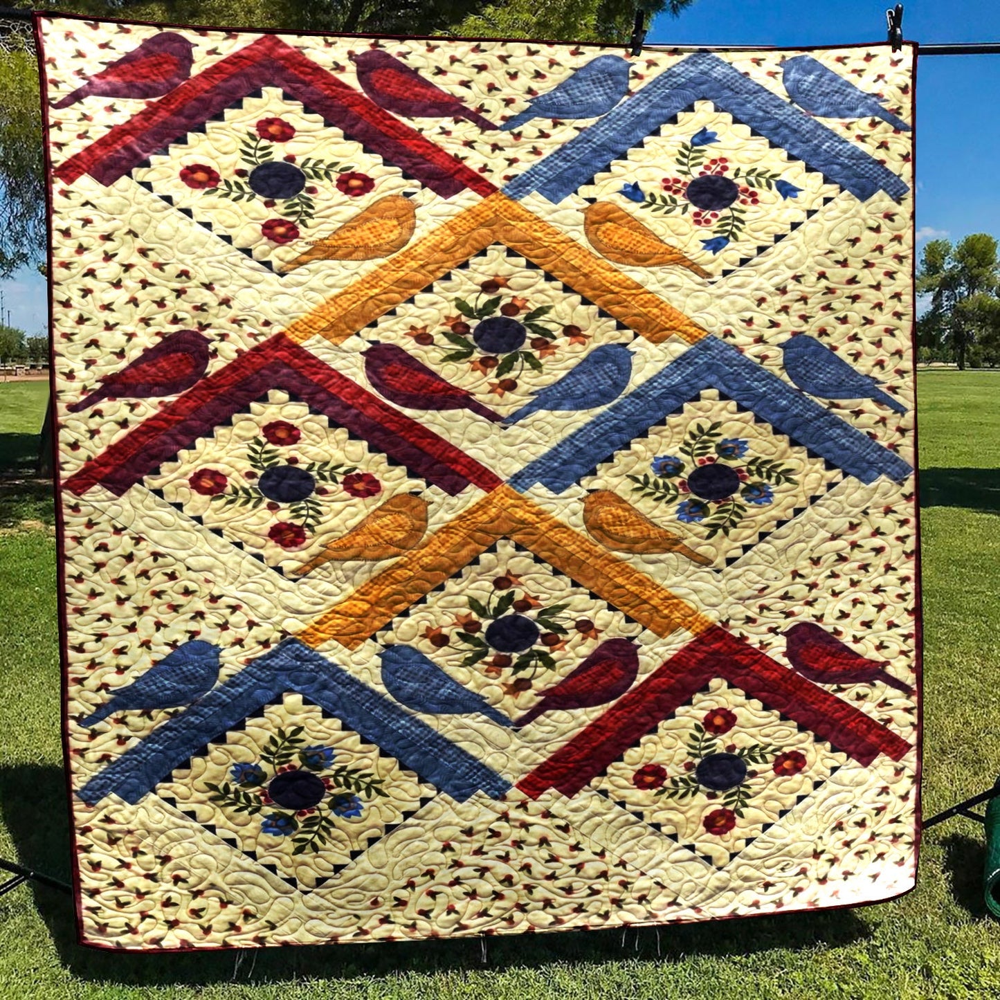 Birds CLA0910066Q Quilt Blanket