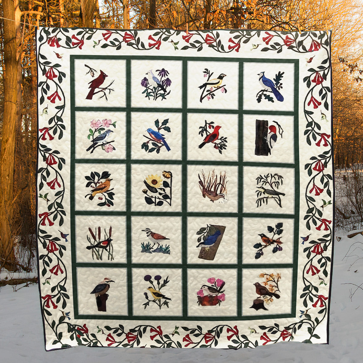 Birds CLA1910042Q Quilt Blanket