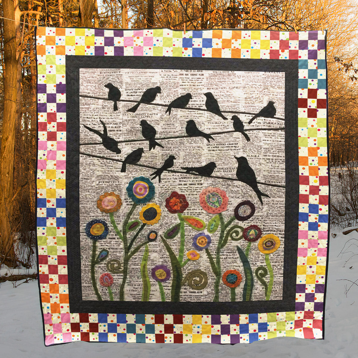 Birds CLM30110121Q Quilt Blanket