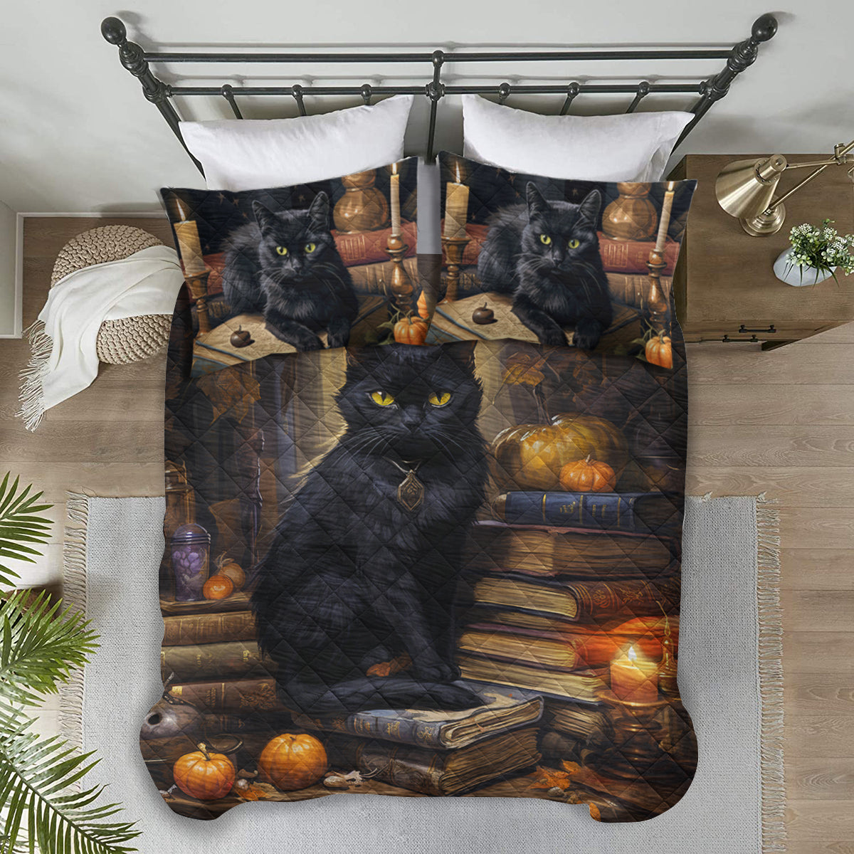 Black Cat Quilt Bedding Set TL090931