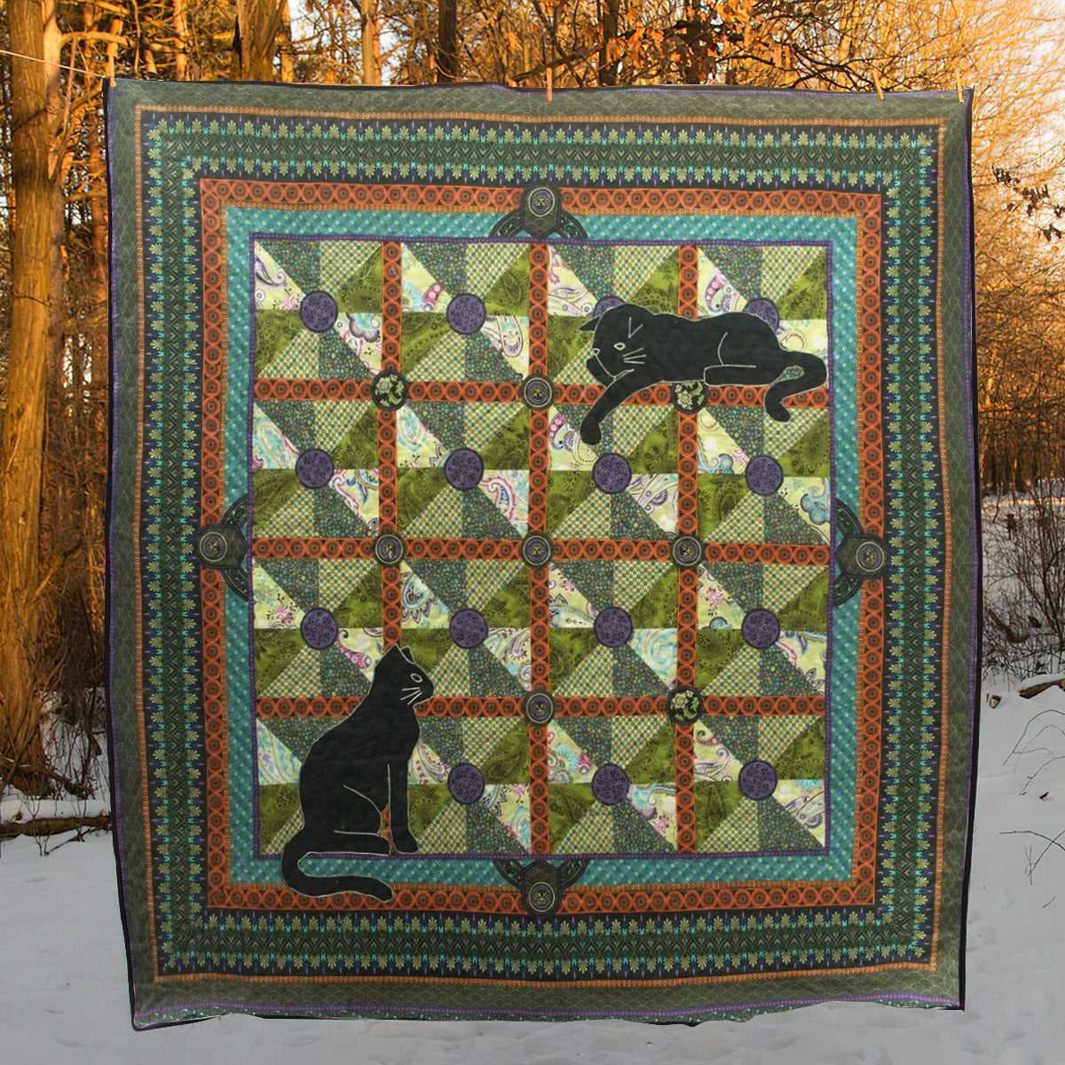 Black Cats CLA0411069Q Quilt Blanket
