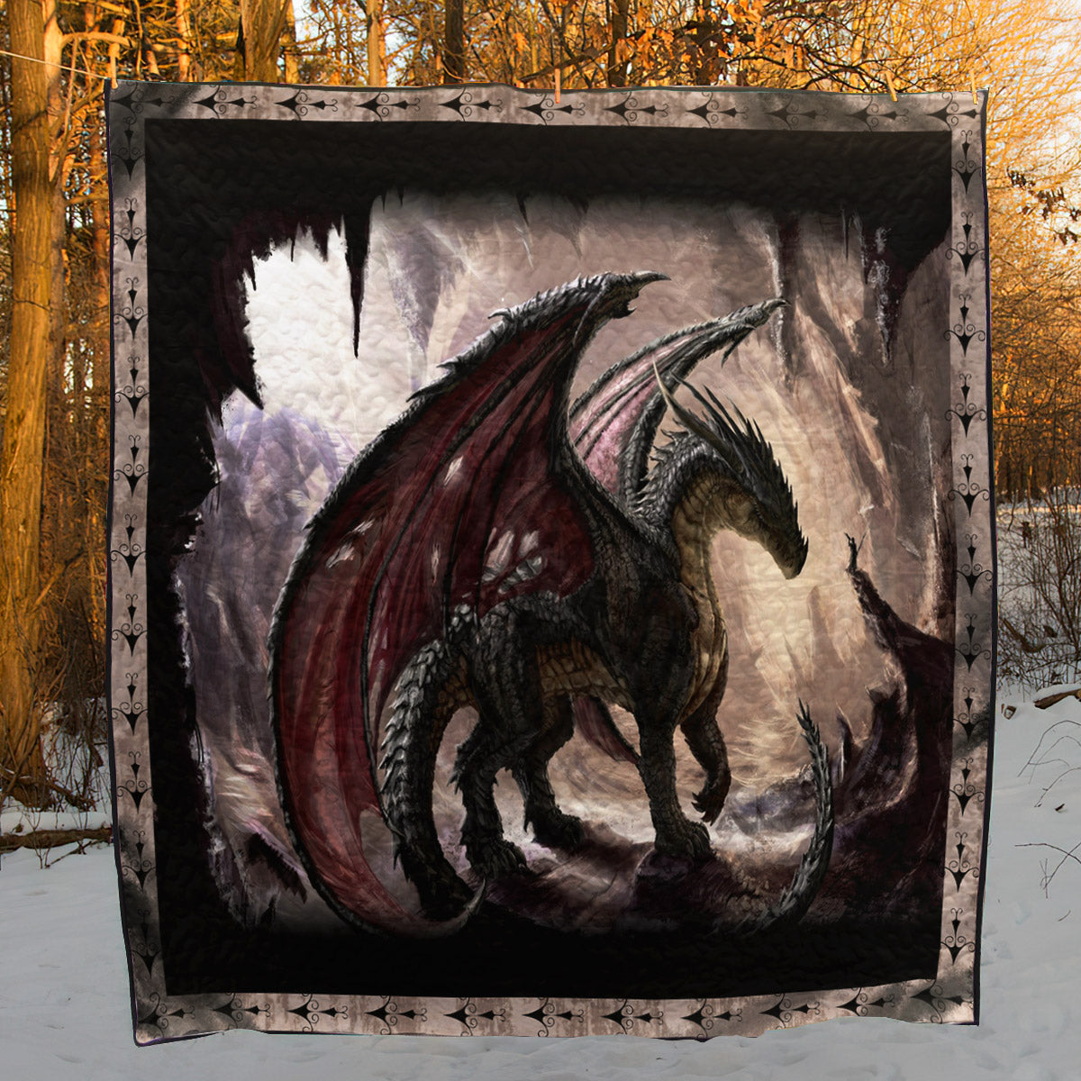 Black Dragon CLH1611259Q Quilt Blanket