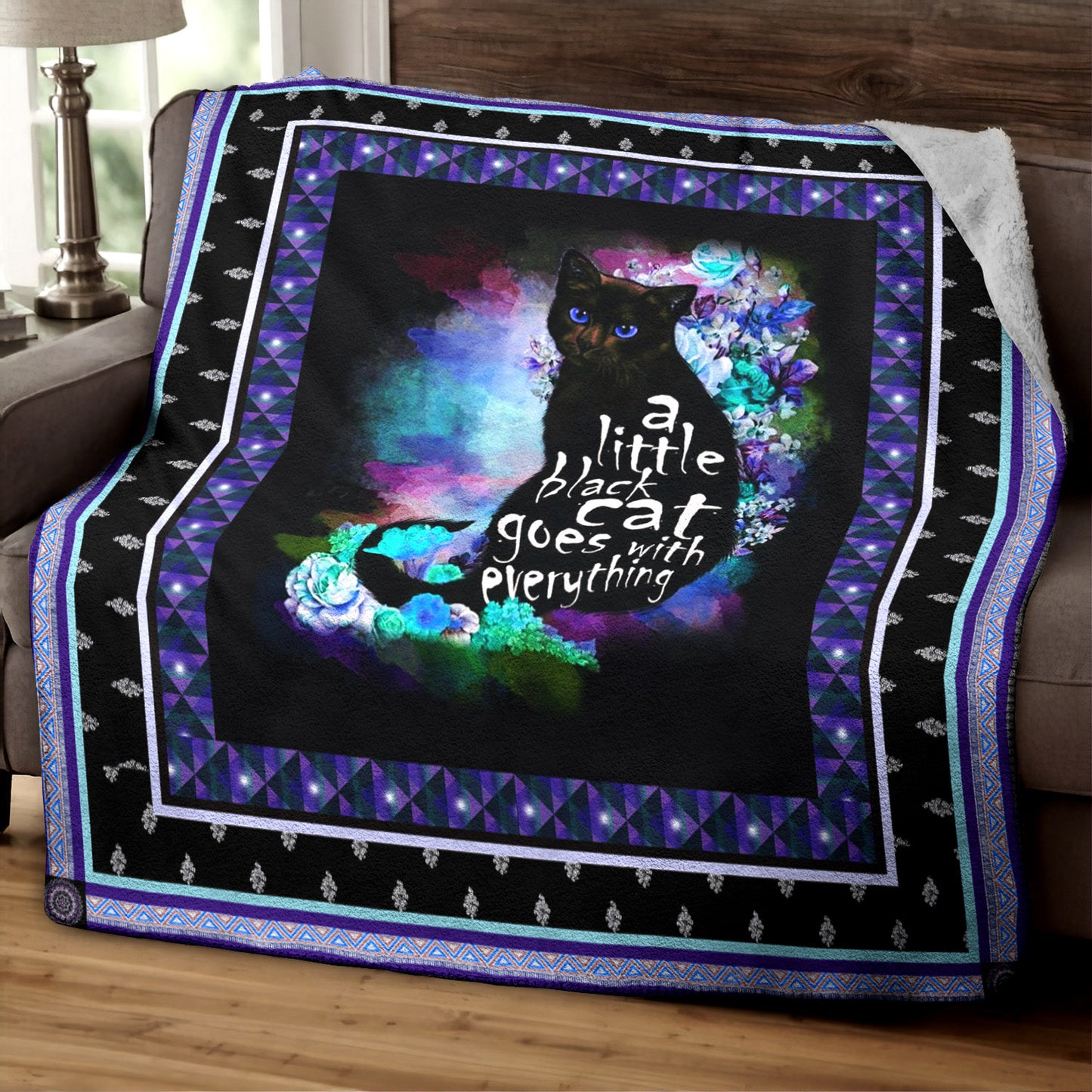 Black Cat HM230813TT Sherpa Fleece Blanket