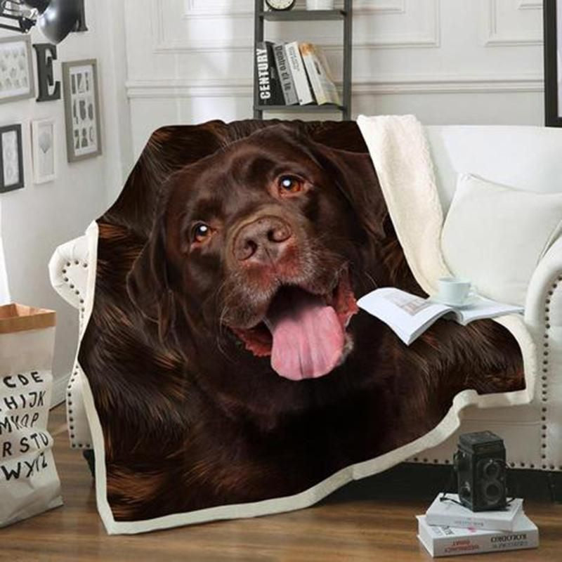 Black Labrador CL20110177MDF Sherpa Fleece Blanket