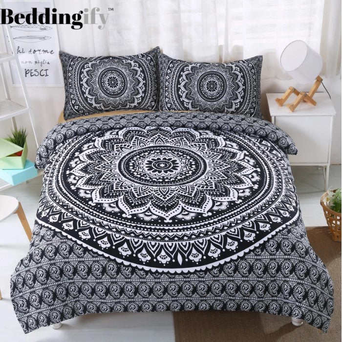 Black Lotus Mandala Pattern CLH1510029B Bedding Sets