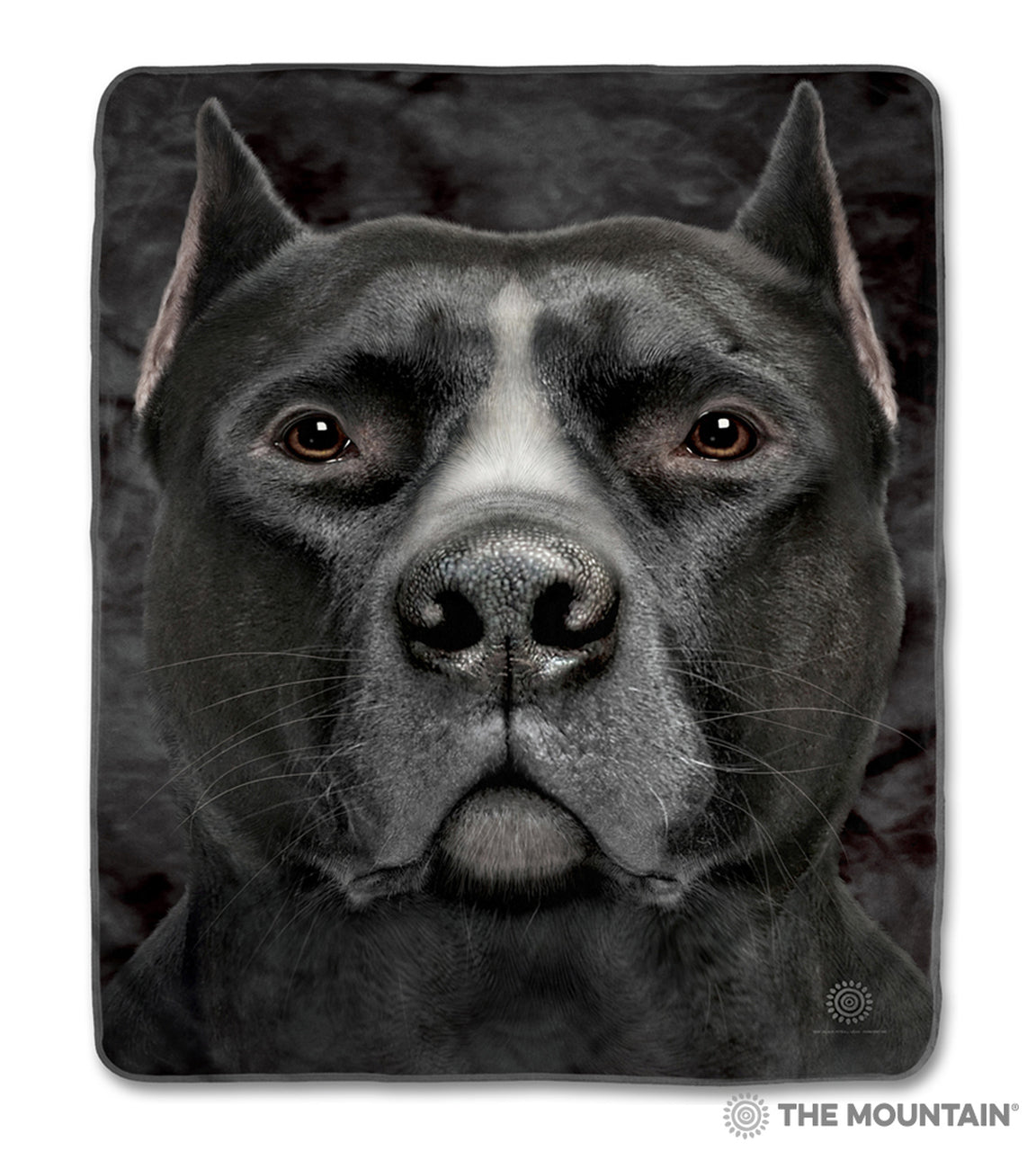 Black Pitbull Head CLA1712722F Sherpa Fleece Blanket