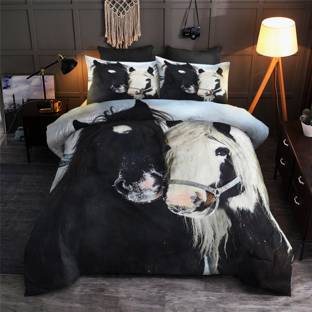 Black White Horses CLA19100077B Bedding Sets