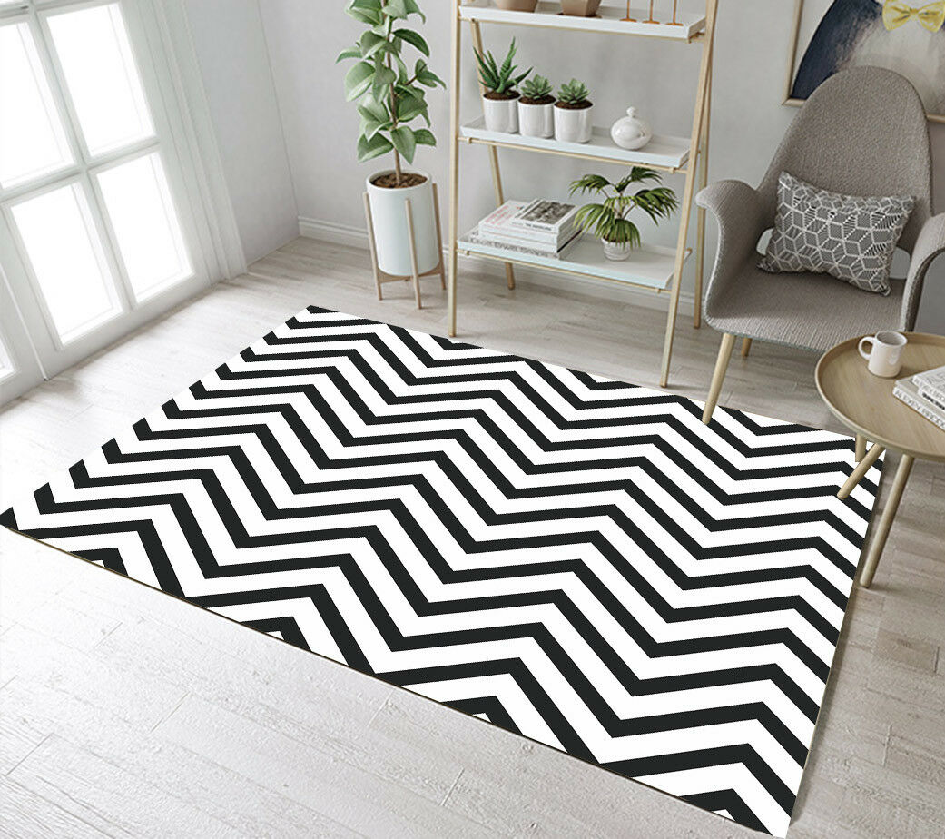 Black White Stripe CL04100023MDR Rug