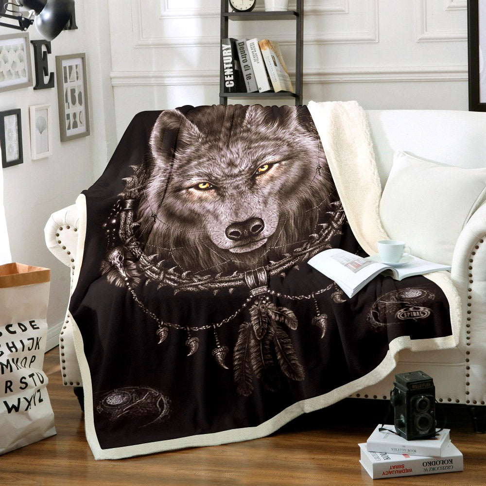 Black Wolf HM1211012TT Sherpa Fleece Blanket