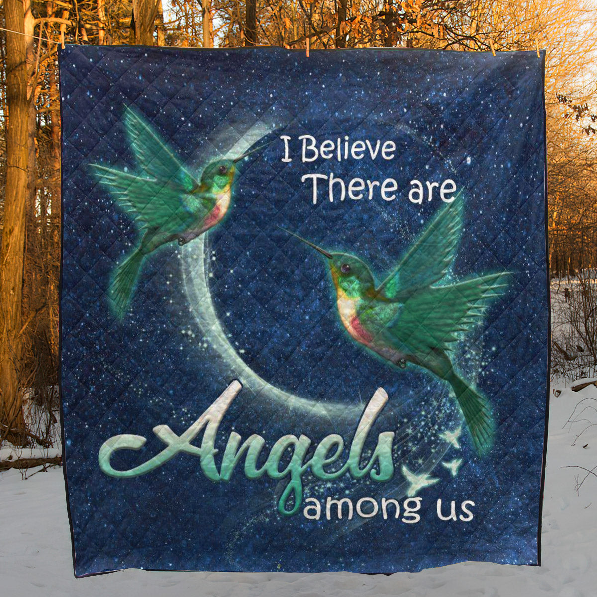 Blue Hummingbird CL07110012MDQ Quilt Blanket