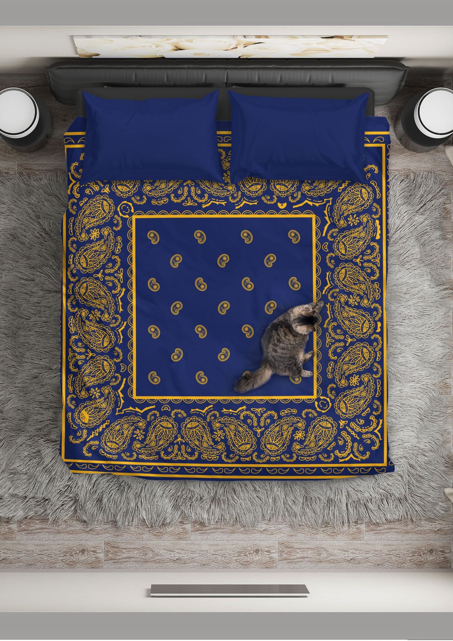 Blue And Gold Bandana CLM1710053B Bedding Sets