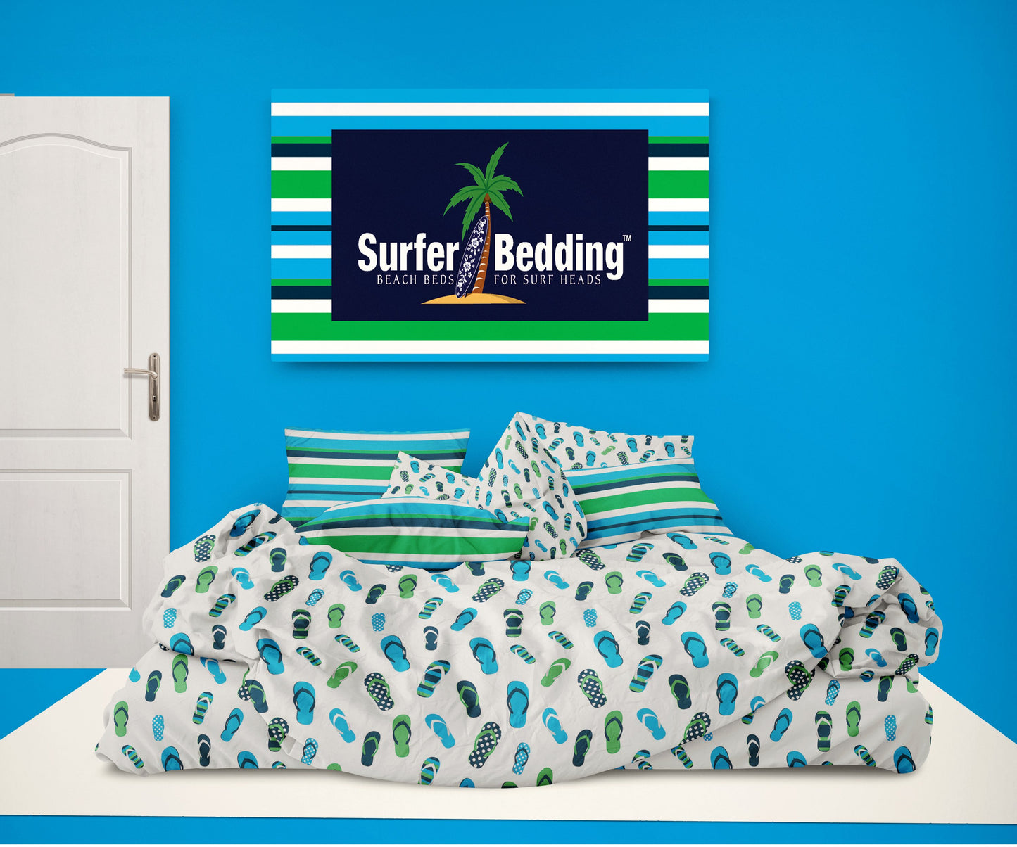 Blue And Green Flip Flops CL11100026MDB Bedding Sets