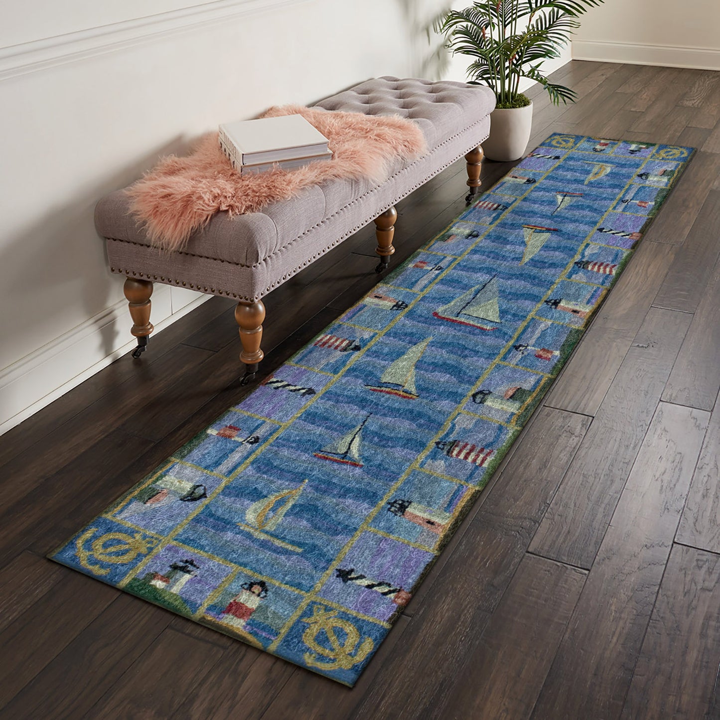 Blue Lighthouses HM051005N Runner Rug