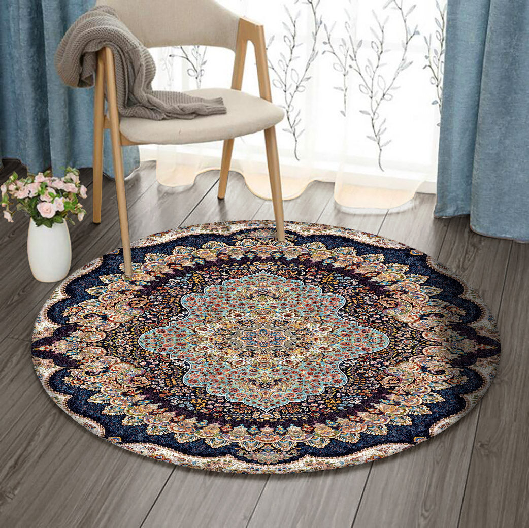 Blue Persian Antique Floral DD1610029RR Round Area Rug