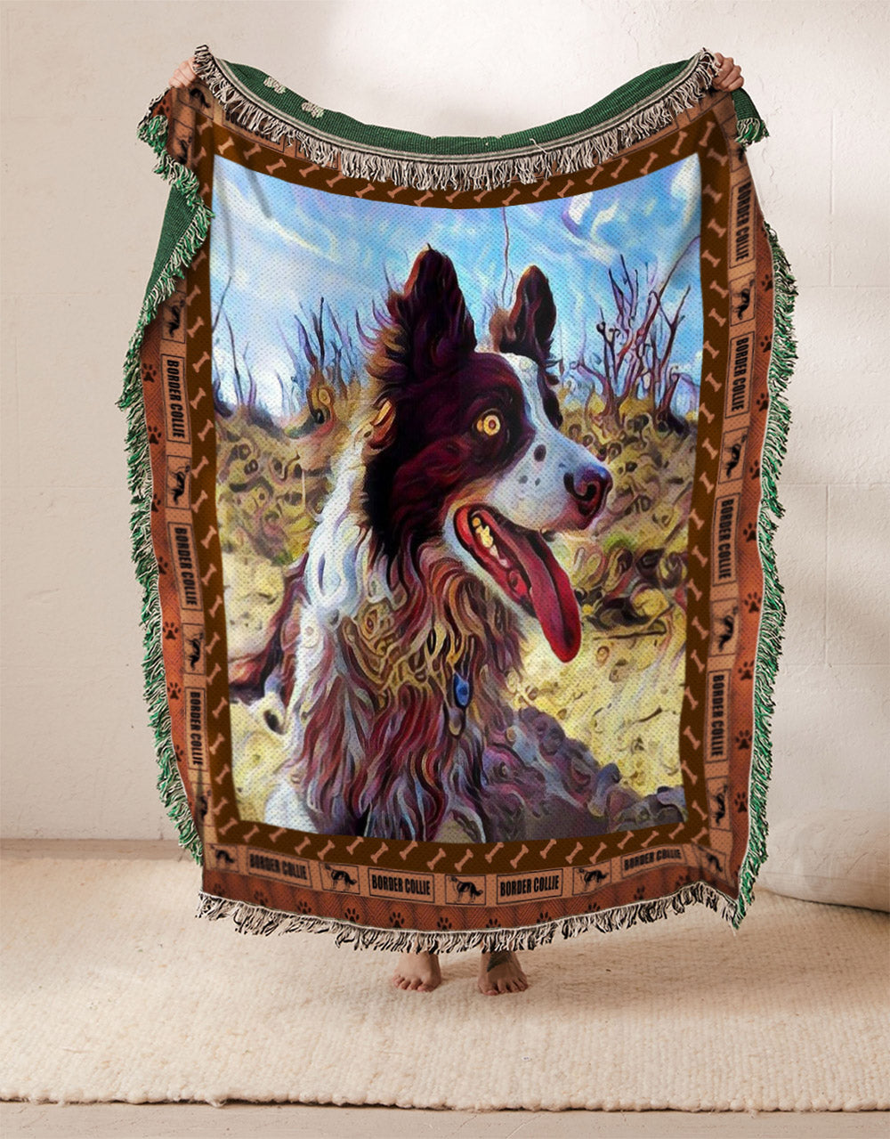 Border Collie HN2310020S Throw Blankets For Sofa