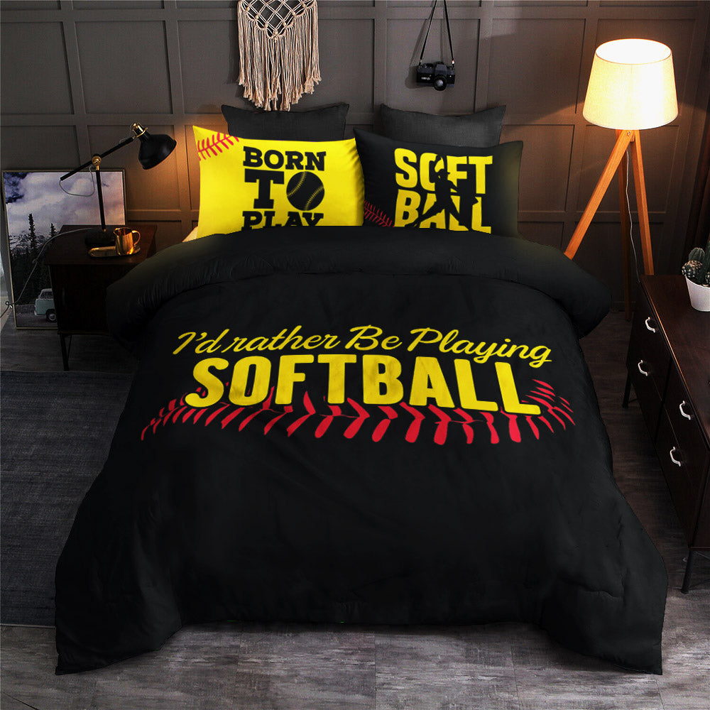 Born To Play Softball CLA1410157B Bedding Sets