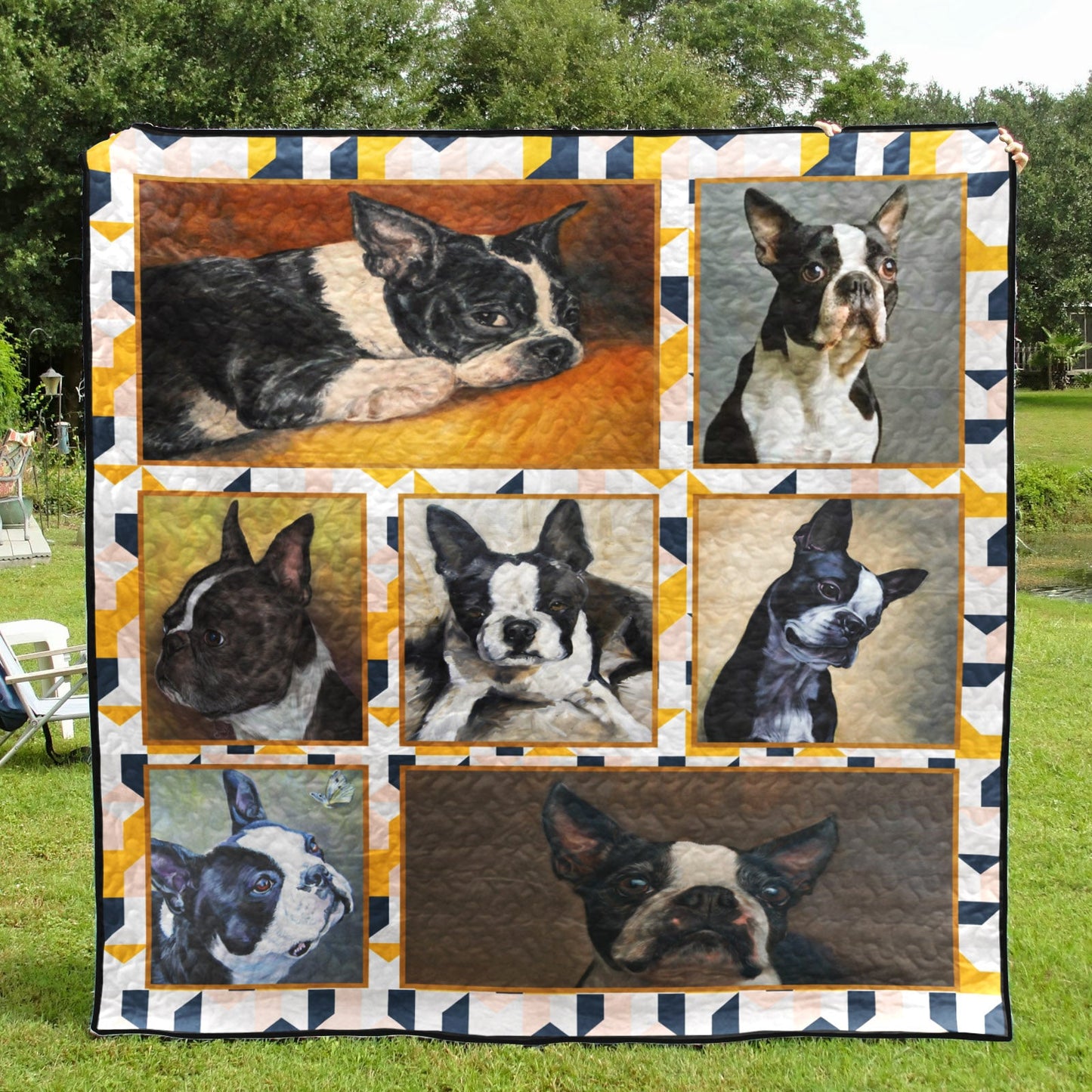Boston Terrier CL11110055MDQ Quilt Blanket