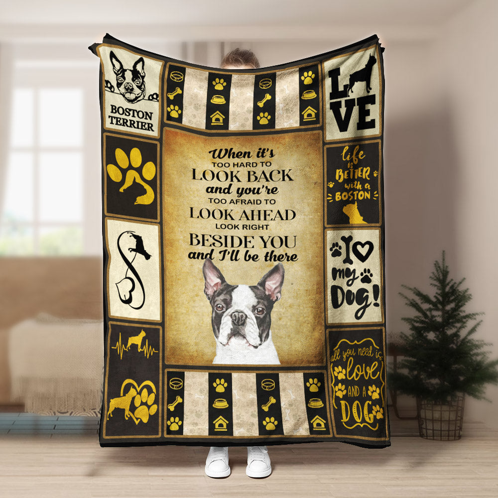 Boston Terrier Will Be There CLA1910623F Sherpa Fleece Blanket