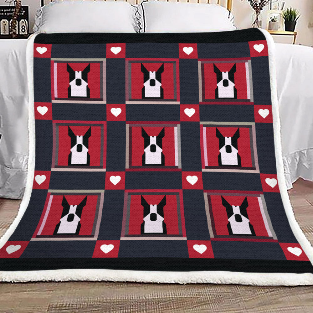 Boston Terrier YH25101115F Sherpa Fleece Blanket