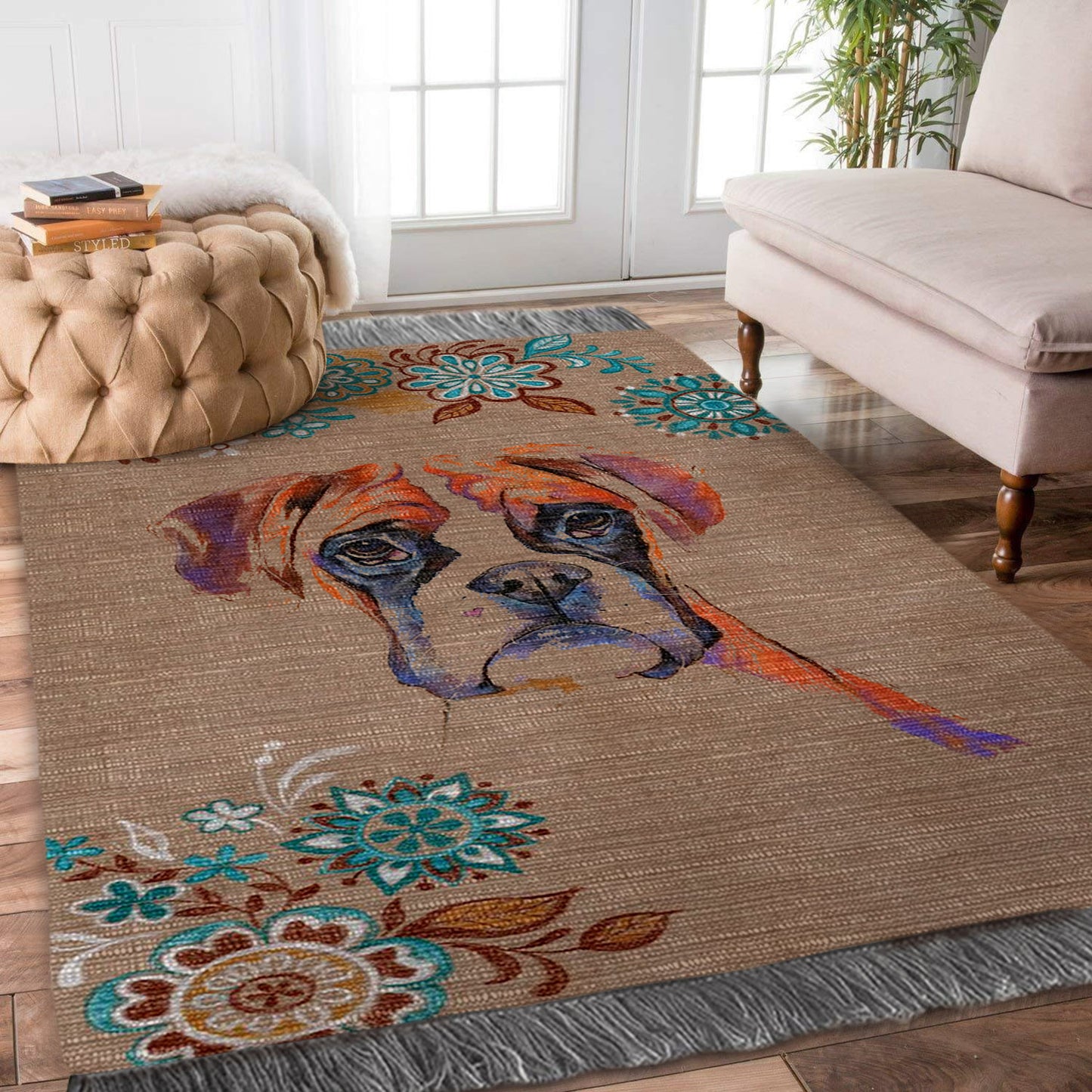 Boxer Dog HM1609025F Decorative Floor-cloth