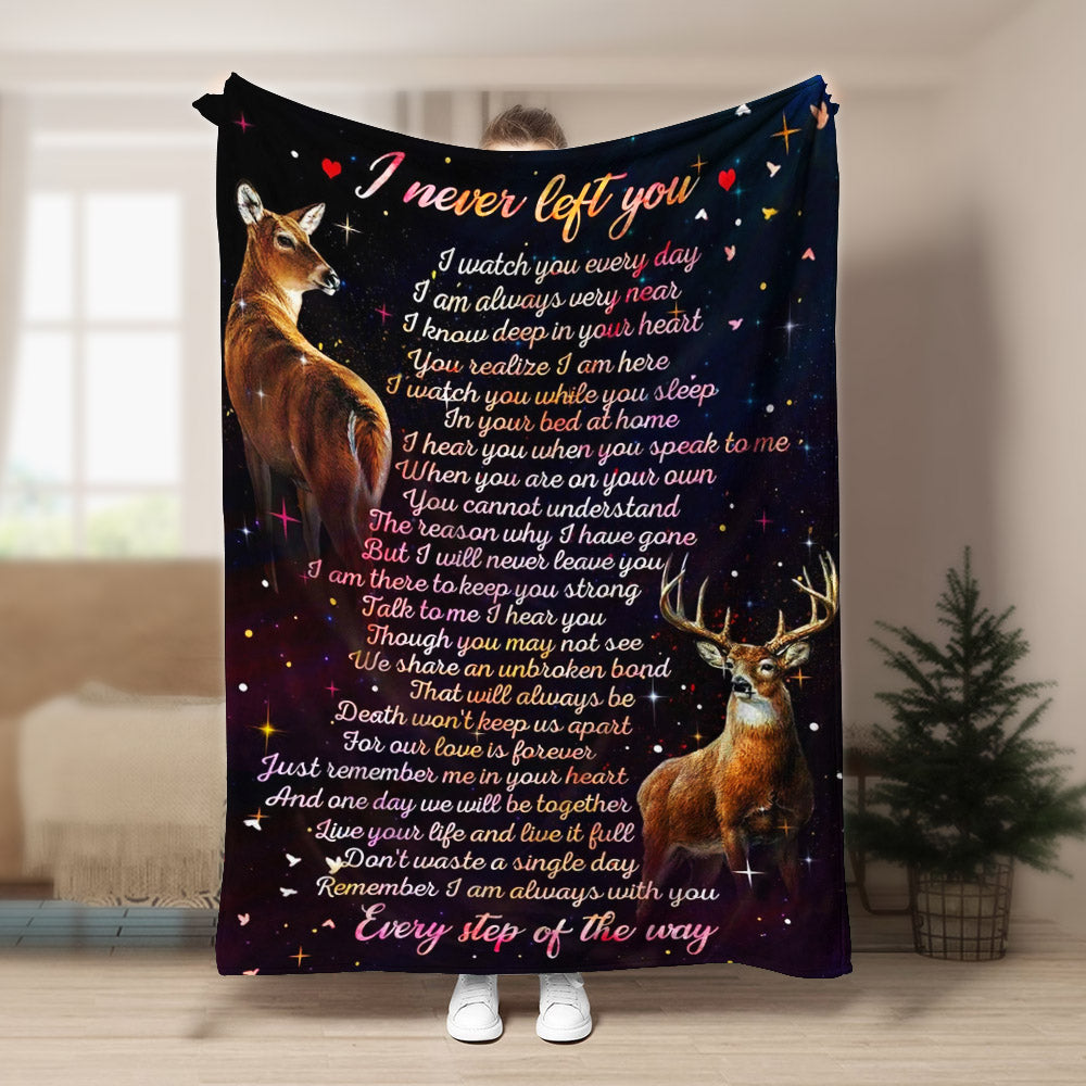 Buck Doe I Never Left You CLA1910421F Sherpa Fleece Blanket