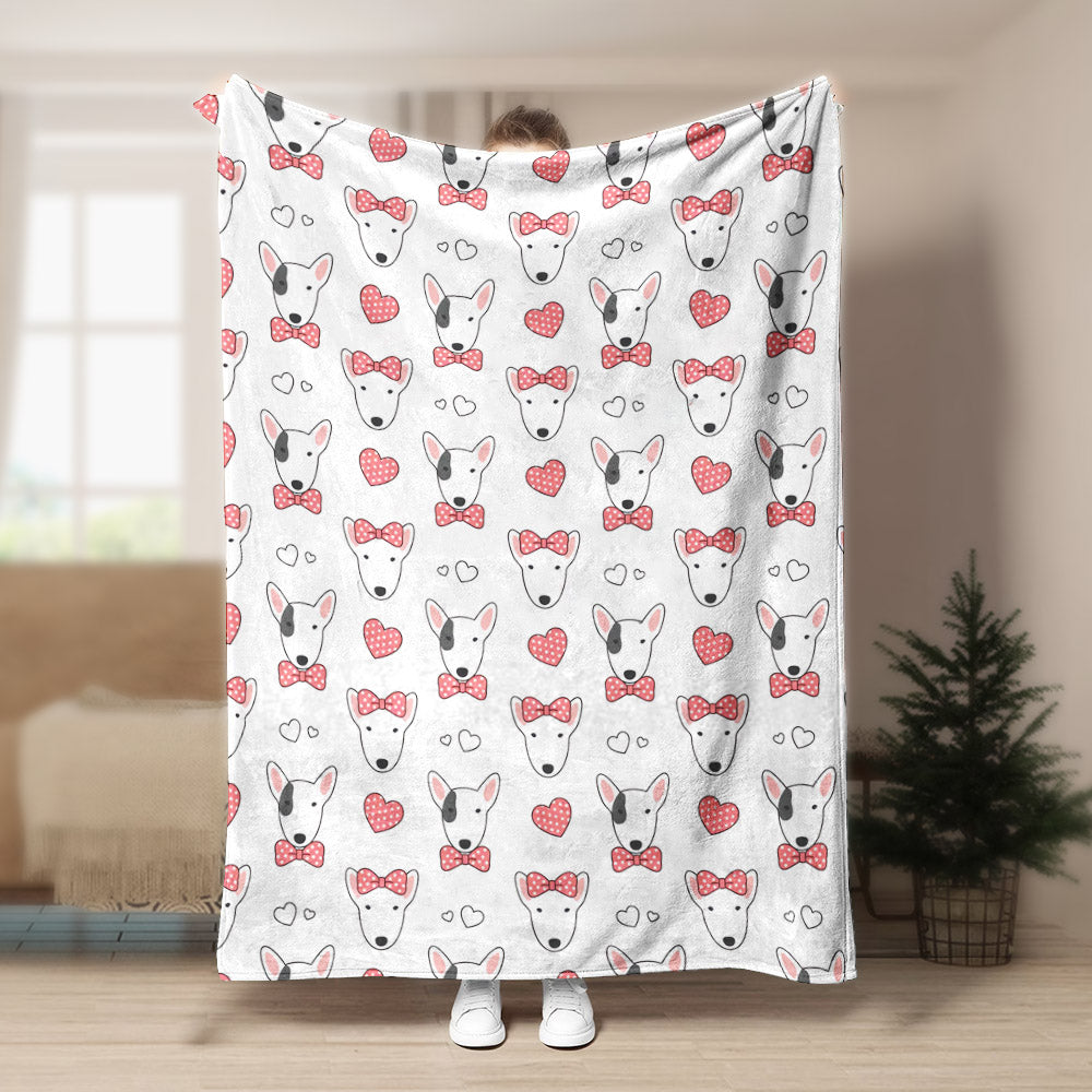 Bull Terriers Pattern CLA15100415F Sherpa Fleece Blanket
