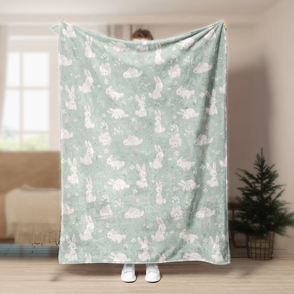 Bunny Pattern CLA15100425F Sherpa Fleece Blanket