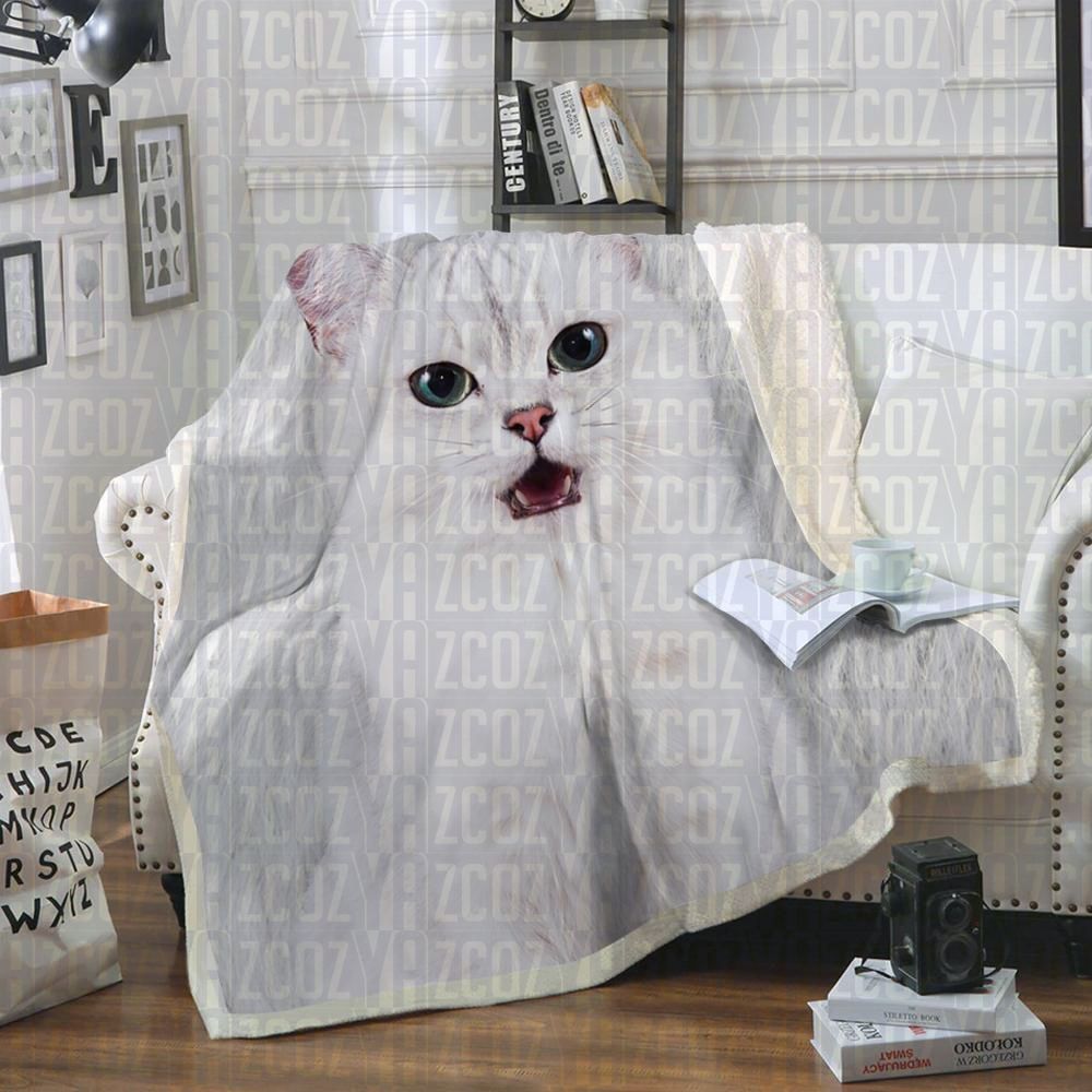 Burmilla Cat CL21110190MDF Sherpa Fleece Blanket