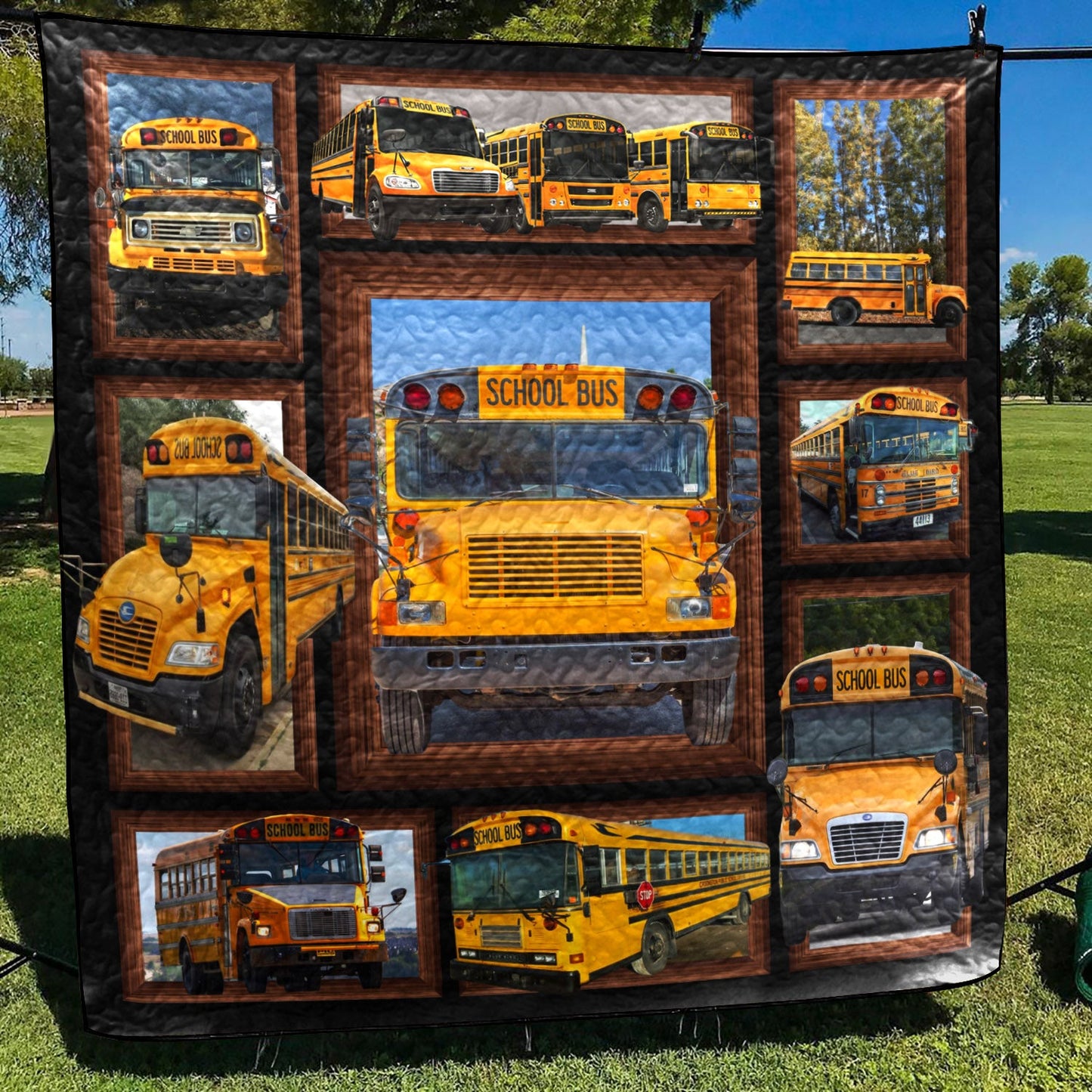 Bus Drivers School Bus CL09120016MDQ Quilt Blanket