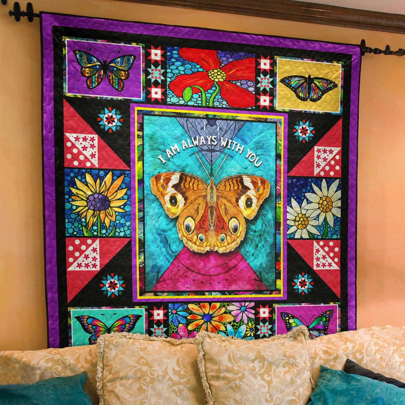 Butterfly I Am Always With You Hippie Quilt Blanket TL050701Y