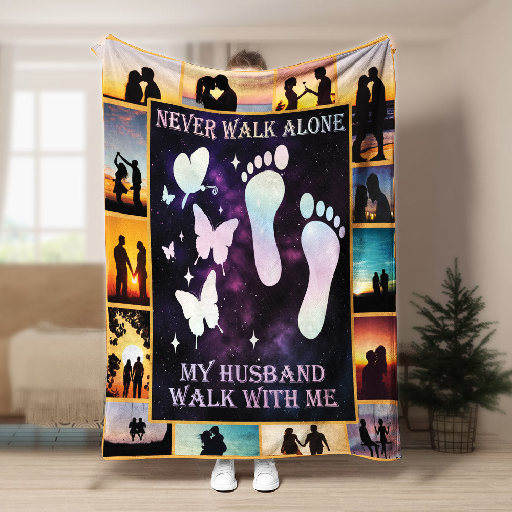 Butterfly My Husband Walks With Me CLA1910363F Sherpa Fleece Blanket