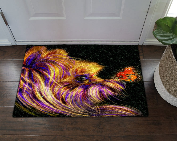 Butterfly Yorkie Dog CL18110111MDD Non-slip Door mats