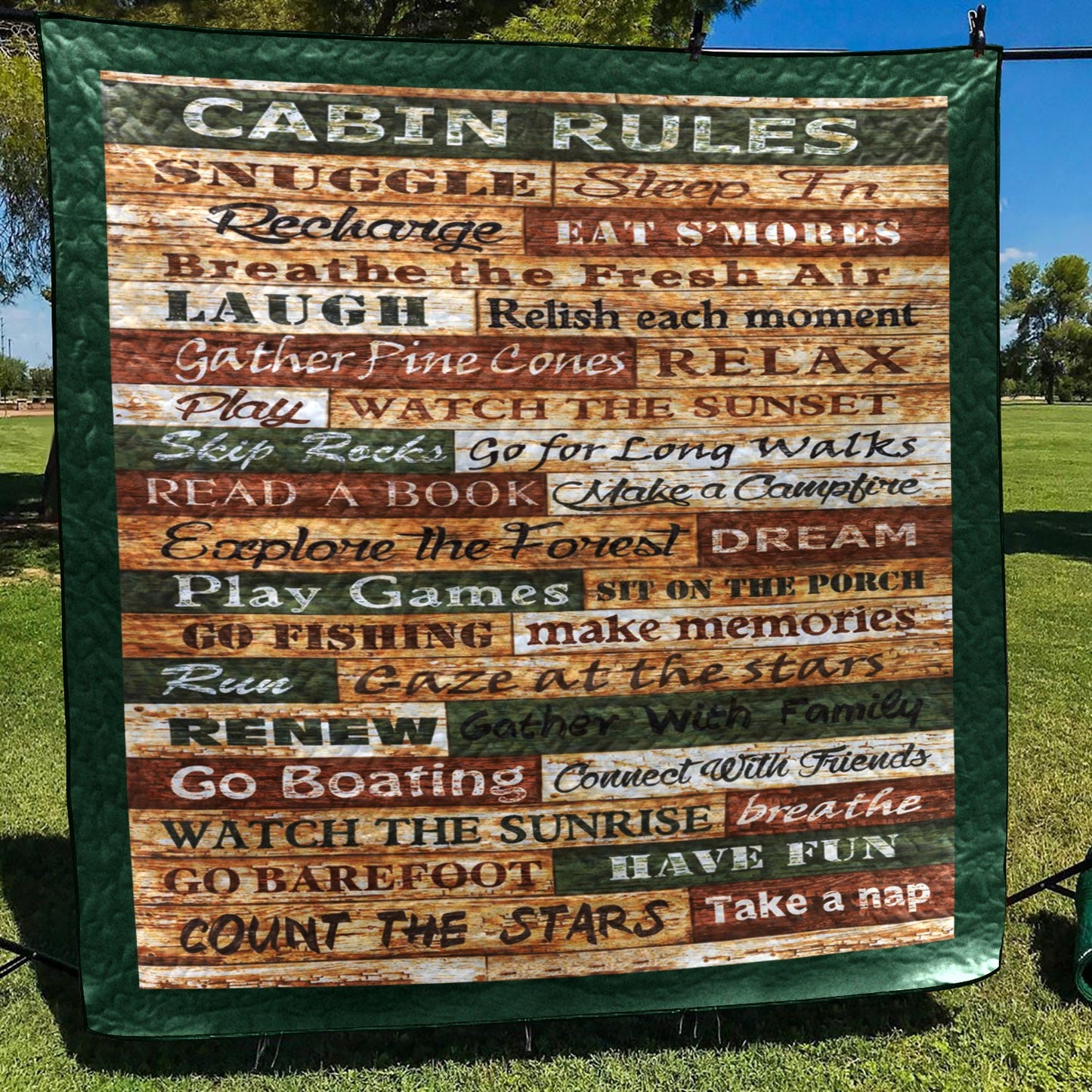 Cabin Rules CLM0411053 Quilt Blanket