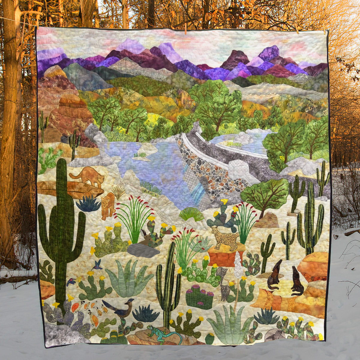 Cactus CLA1110046Q Quilt Blanket