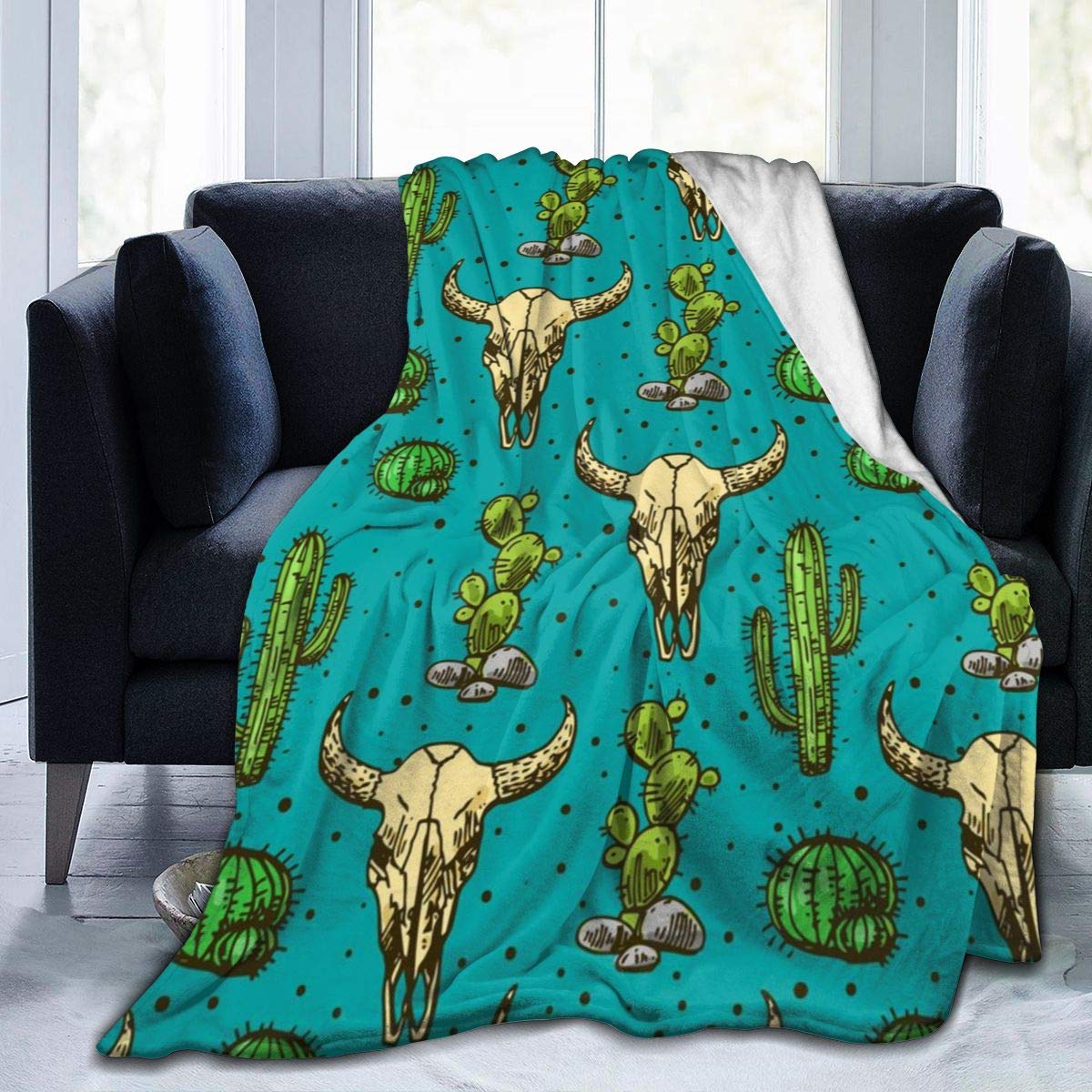 Cactus And Skull Of Buffalo CLH2012071F Sherpa Fleece Blanket