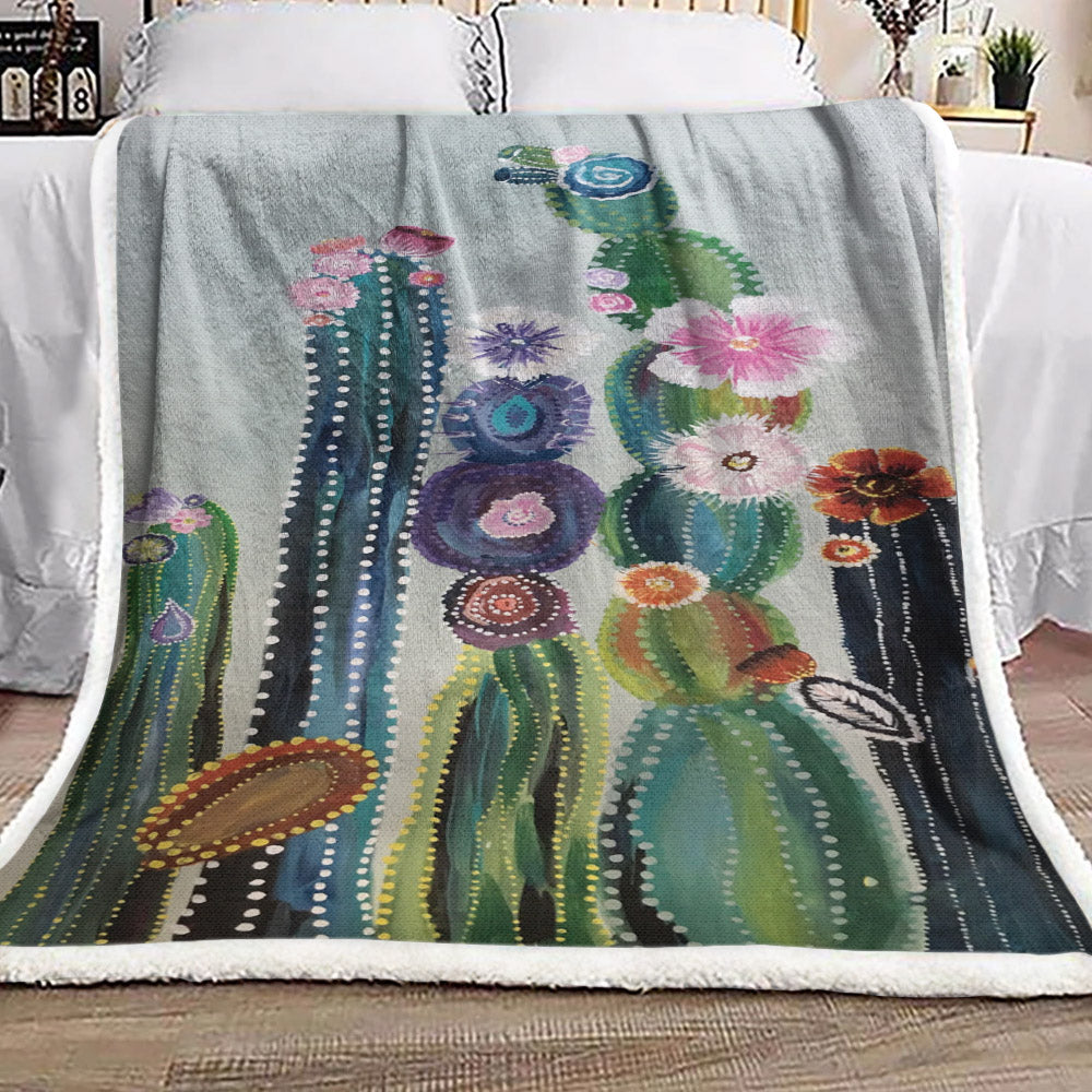 Cactus VD081029F Sherpa Fleece Blanket