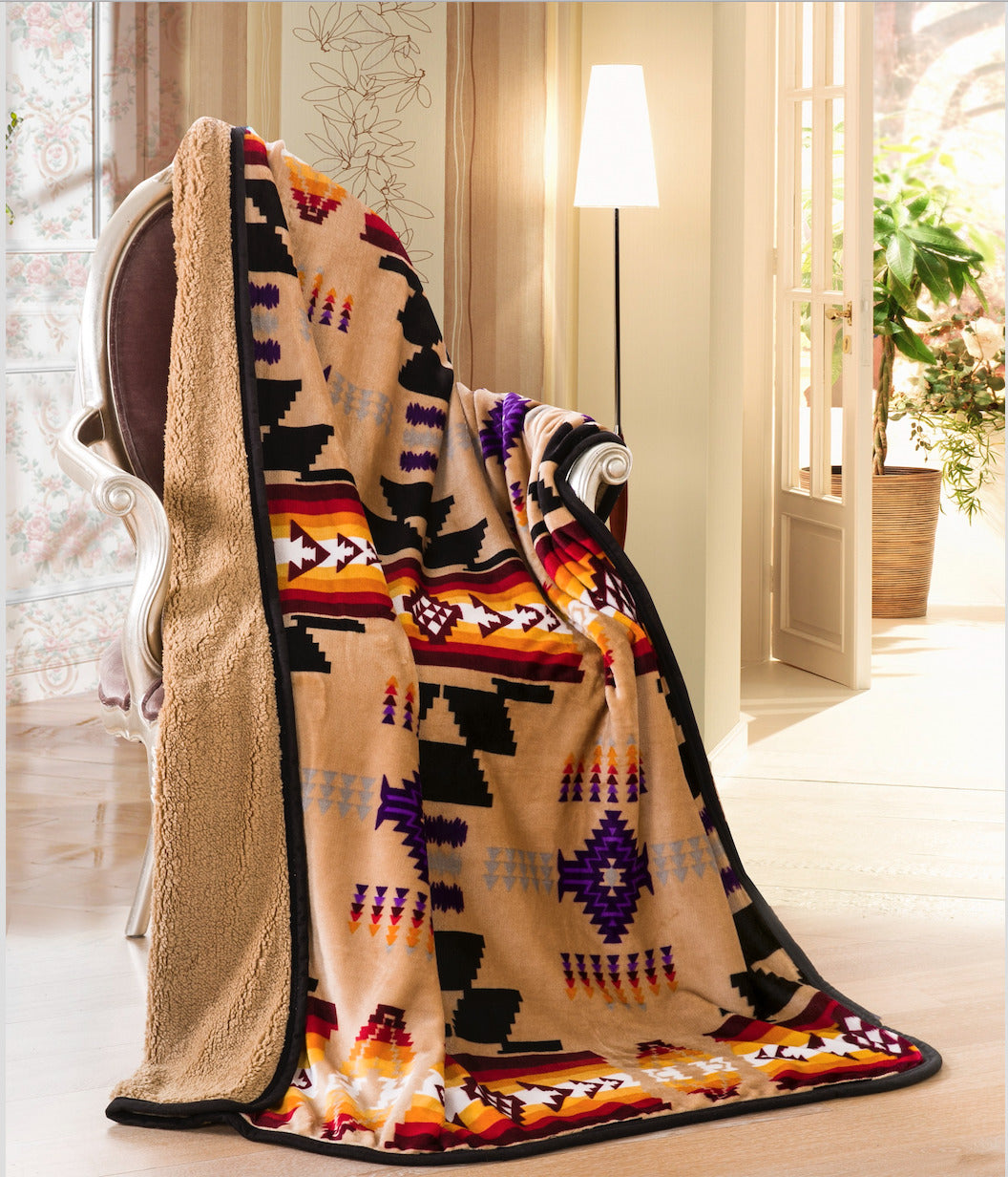 Camel Southwest CLM2210013S Sherpa Fleece Blanket