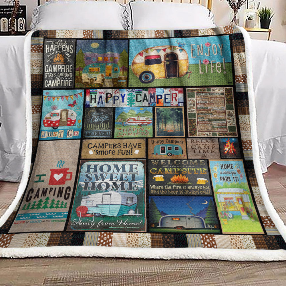 Camping DD210926F Sherpa Fleece Blanket