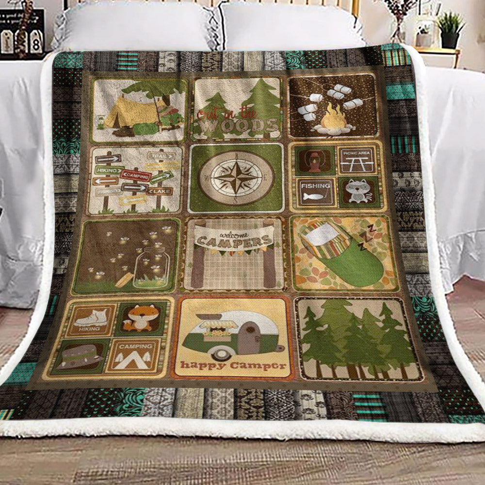 Camping DD210932F Sherpa Fleece Blanket