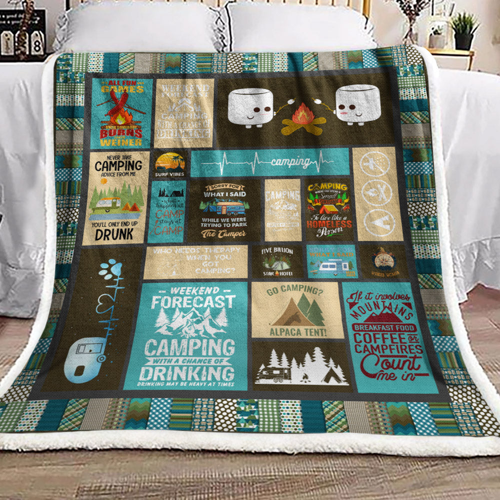 Camping HN011035F Sherpa Fleece Blanket