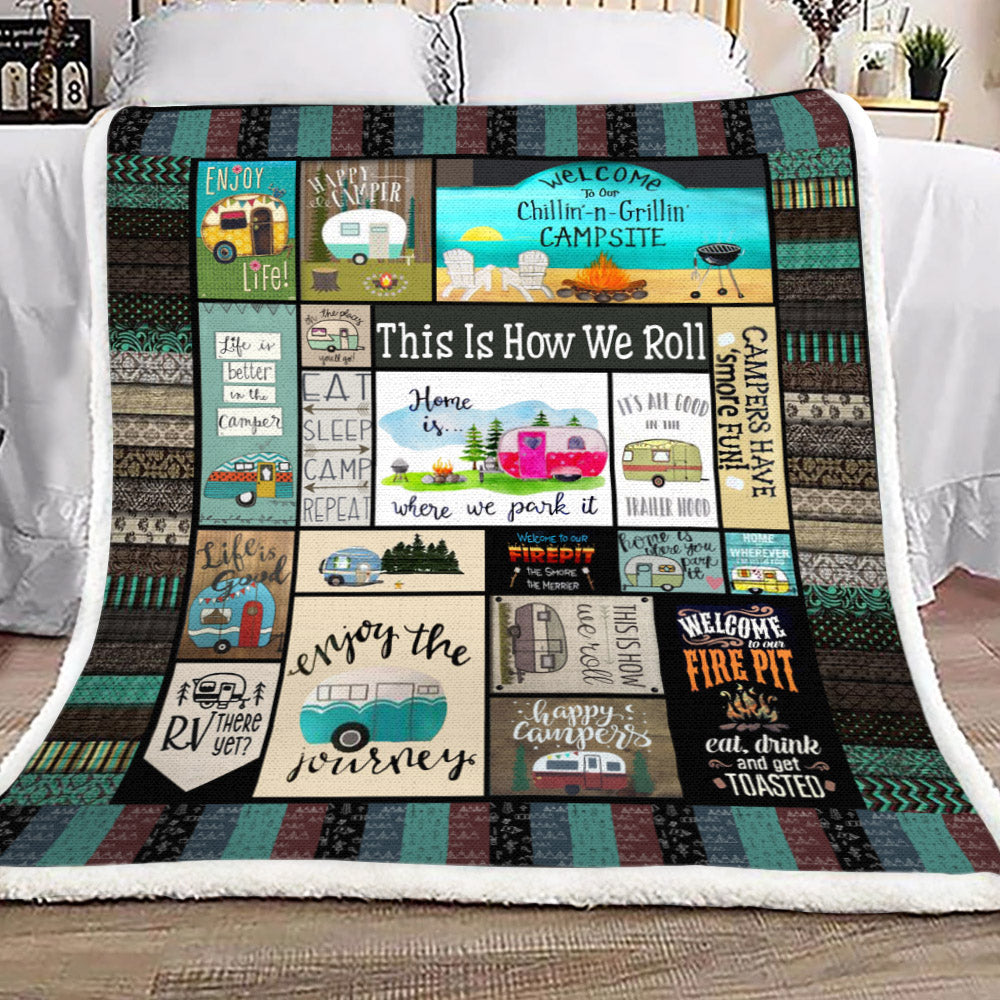 Camping YH25101041F Sherpa Fleece Blanket