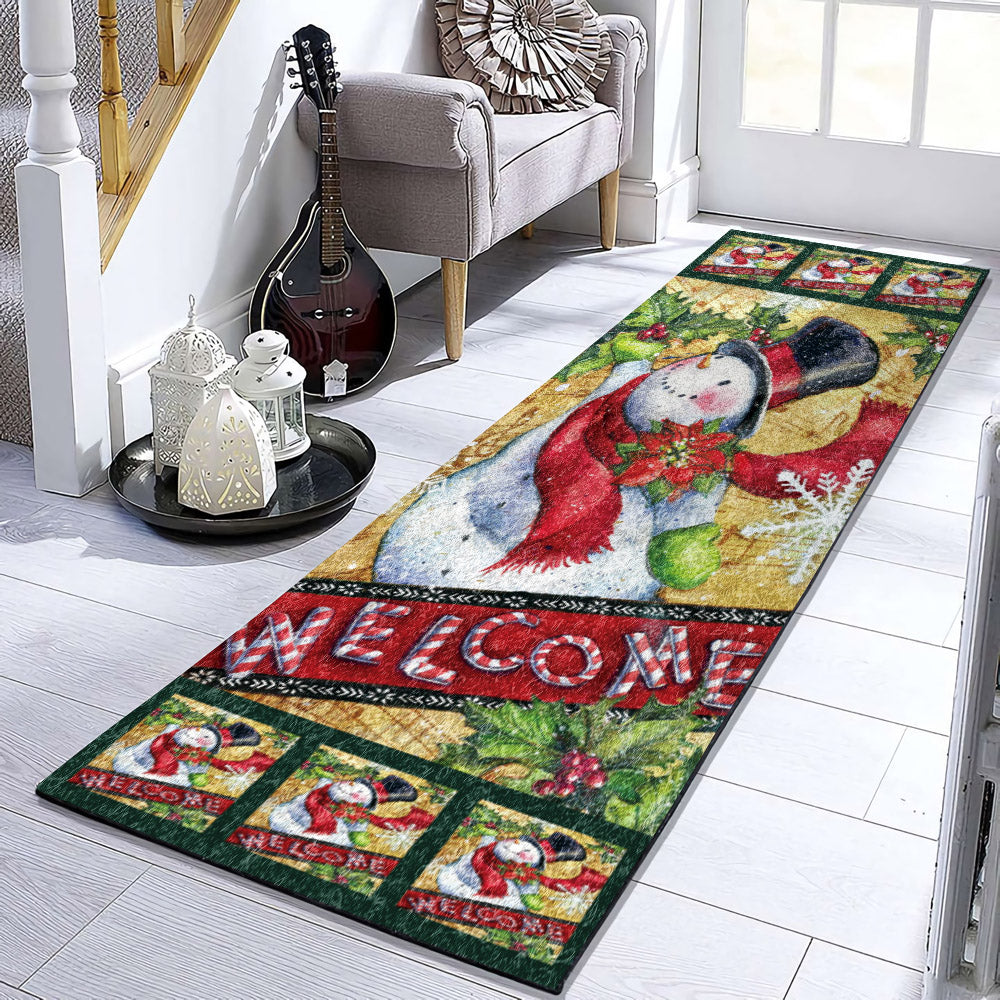 Candy Cane Snowman NP1611012RU Runner Rug