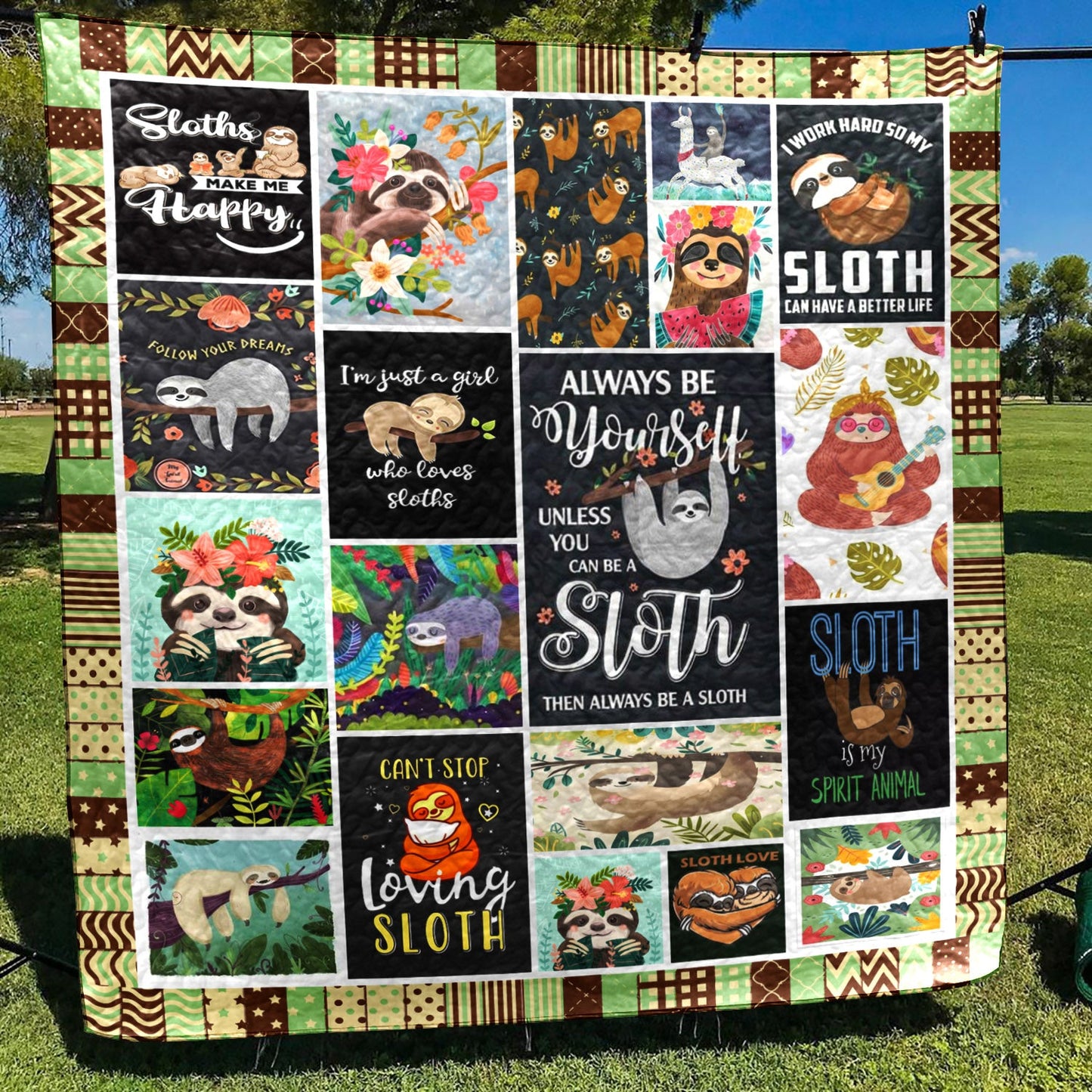 Cant Stop Loving Sloth CLH2111097Q Quilt Blanket