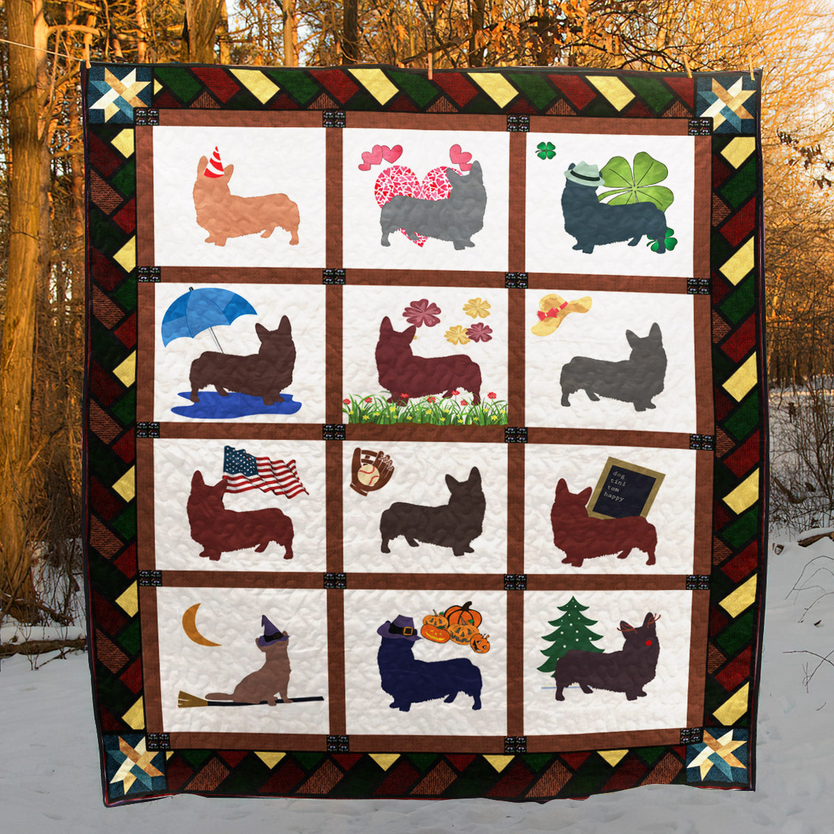 Cardigan Welsh Corgi TD12110237 Quilt Blanket