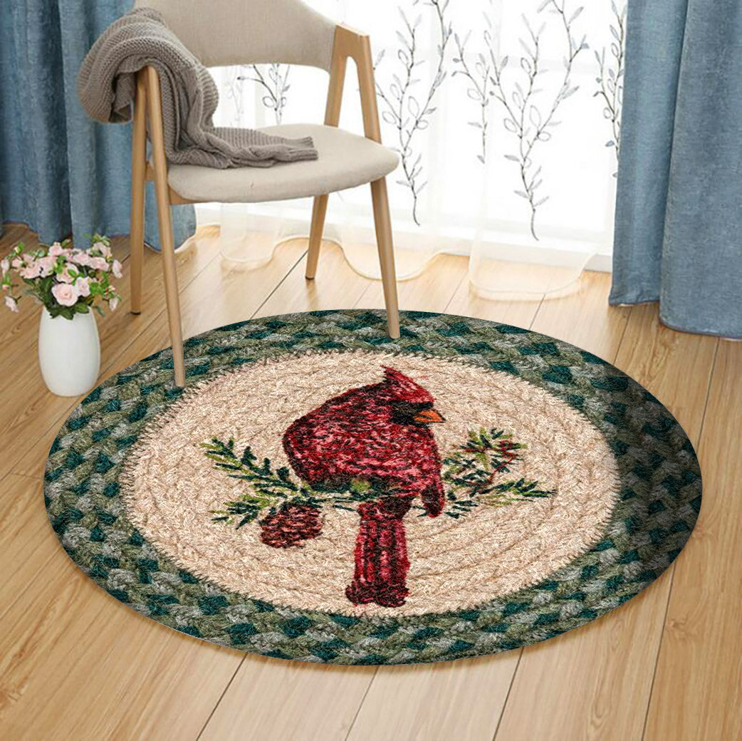 Cardinal Bird HM1010025TM Round Area Rug